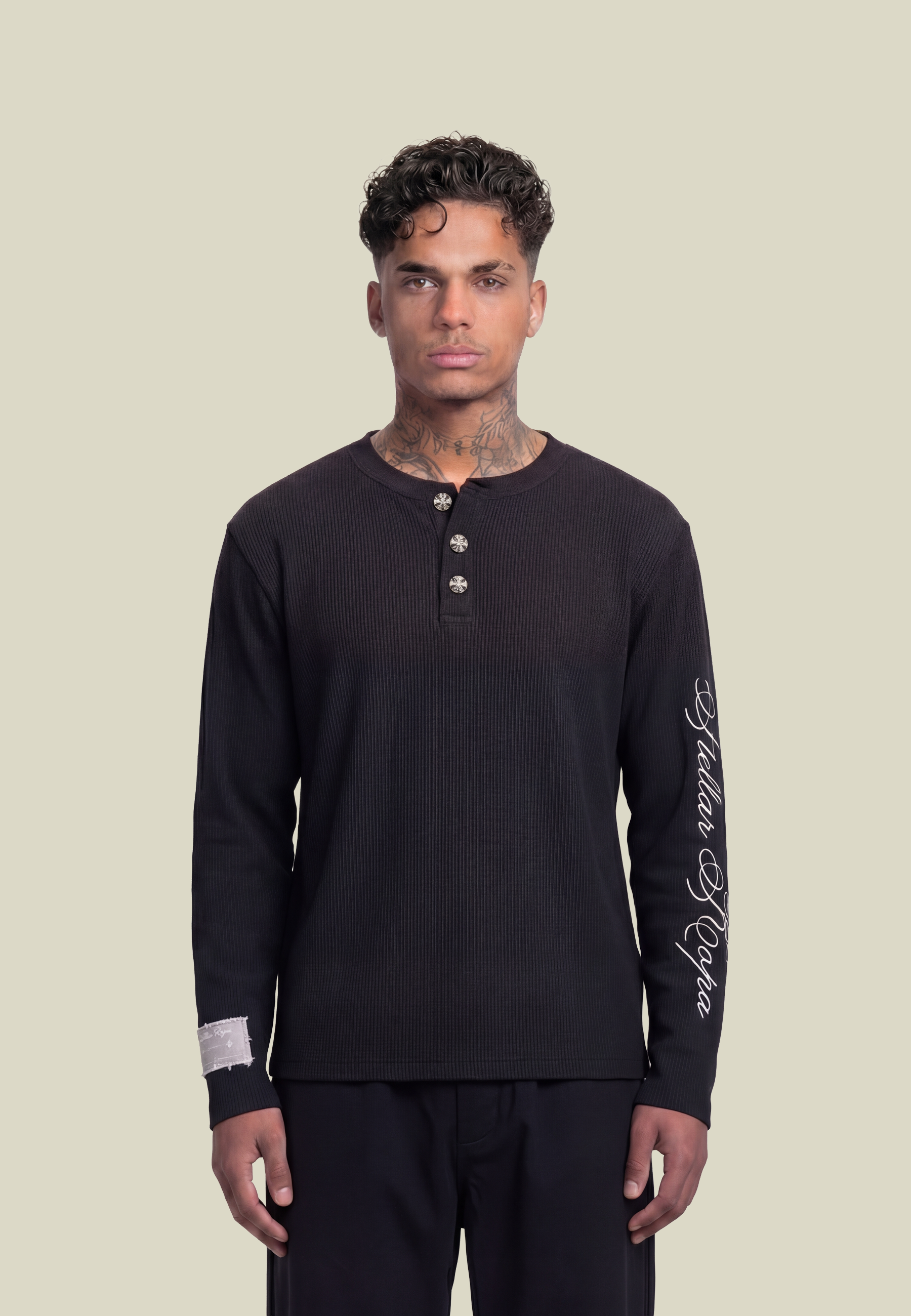 BF Waffle Longsleeve Black