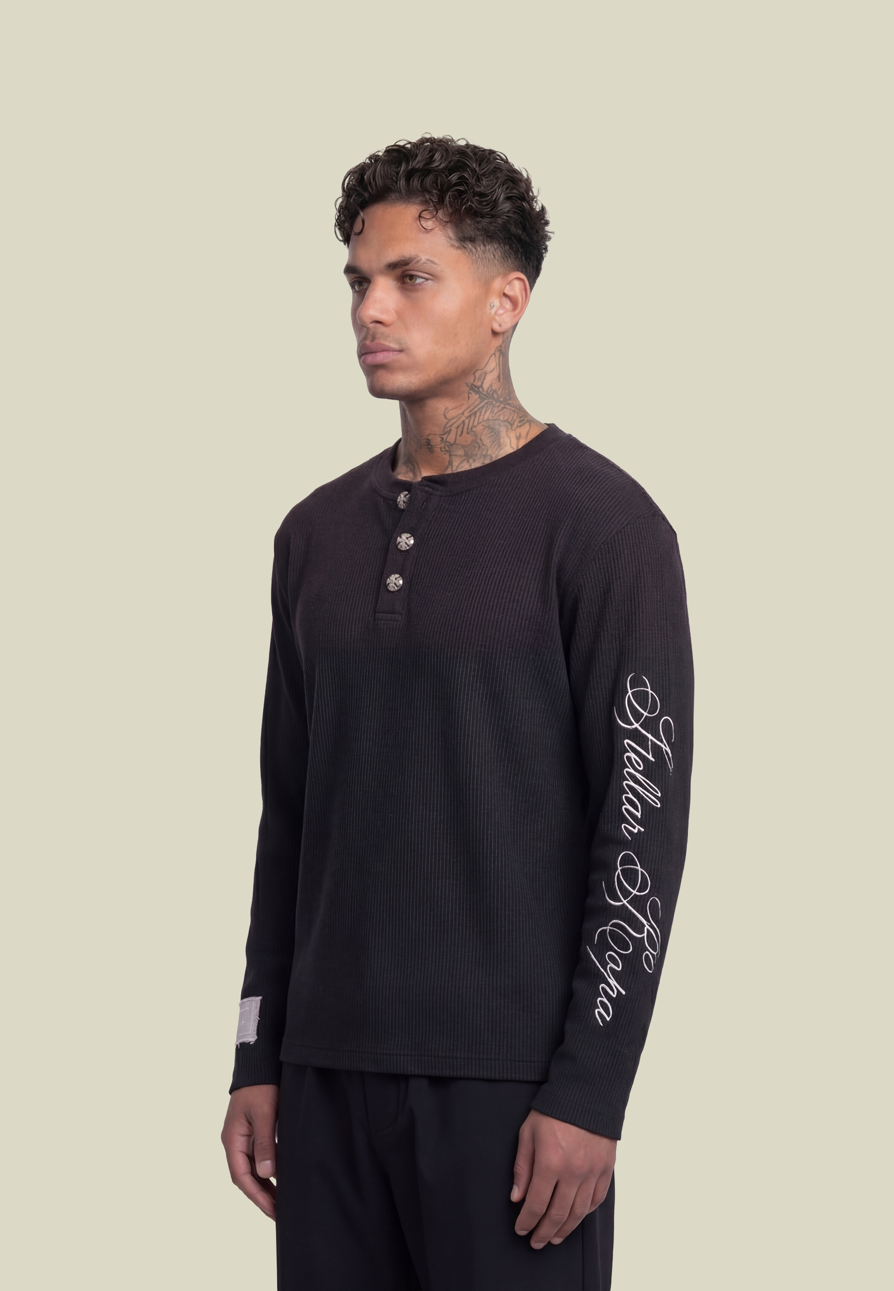 BF Waffle Longsleeve Black