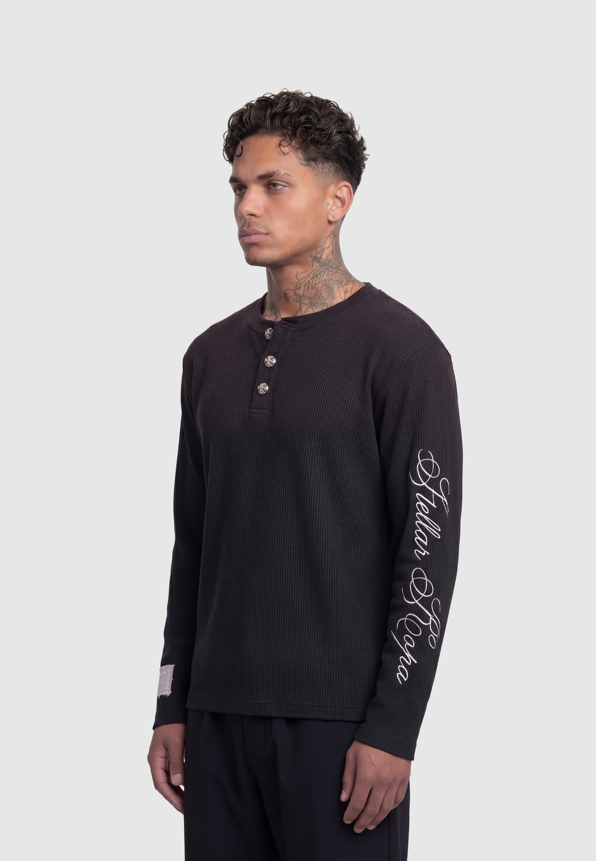 BF Waffle Longsleeve Black