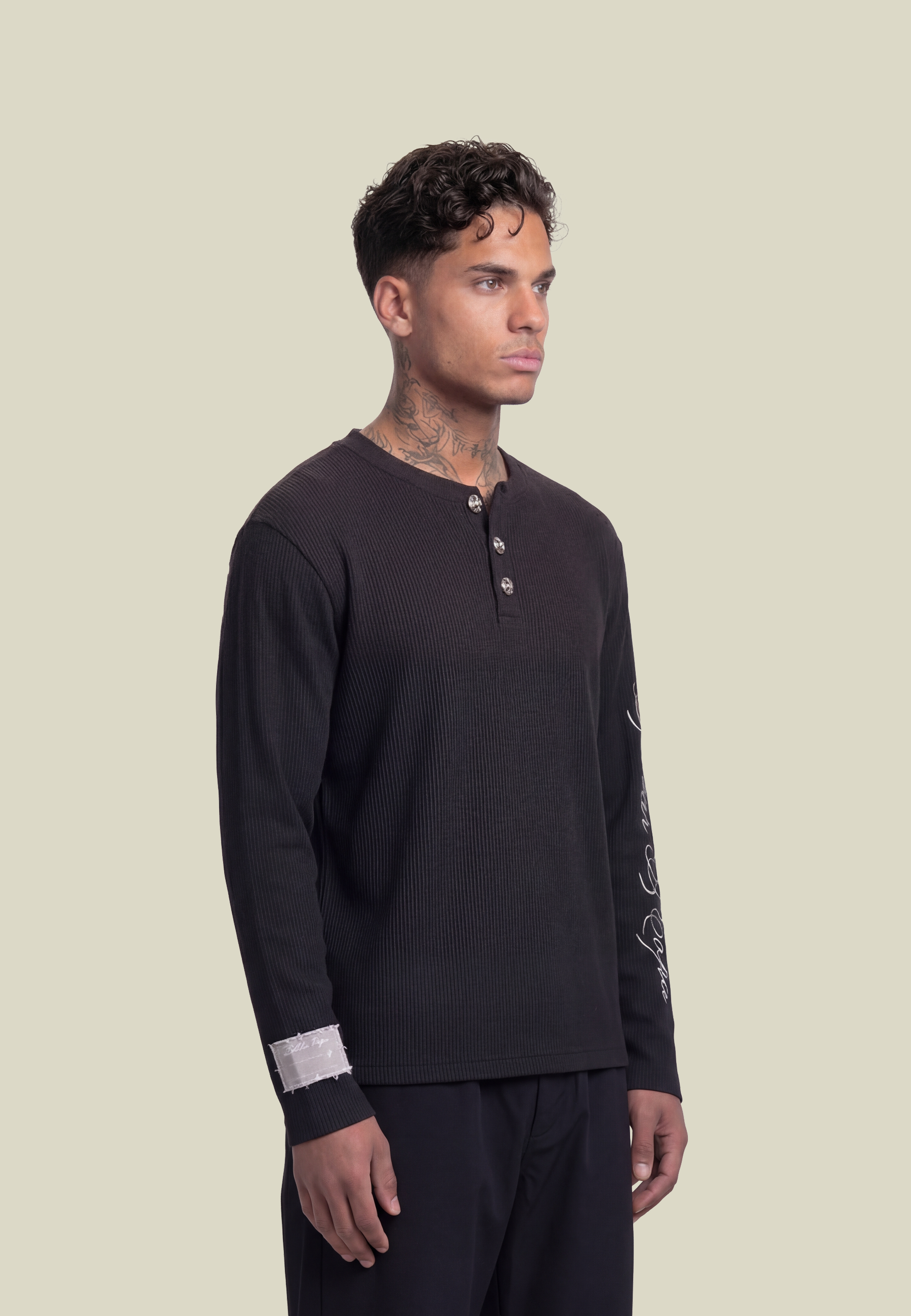 BF Waffle Longsleeve Black