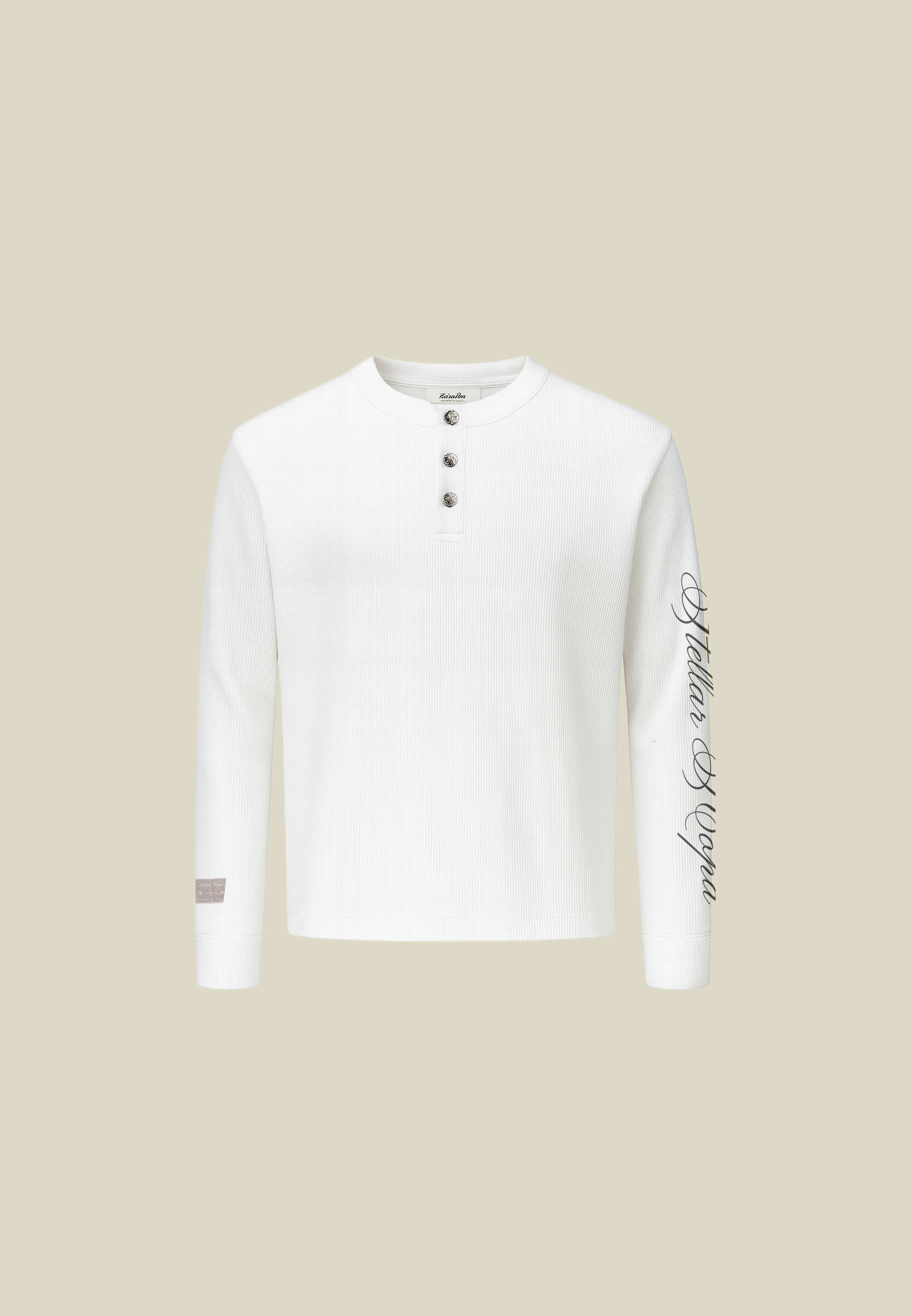 BF Waffle Longsleeve White