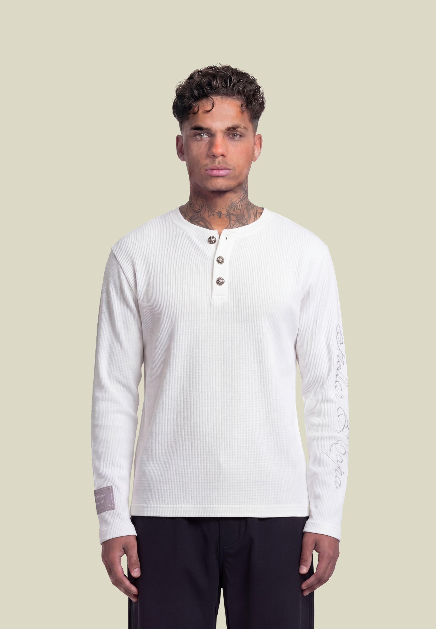 BF Waffle Longsleeve White