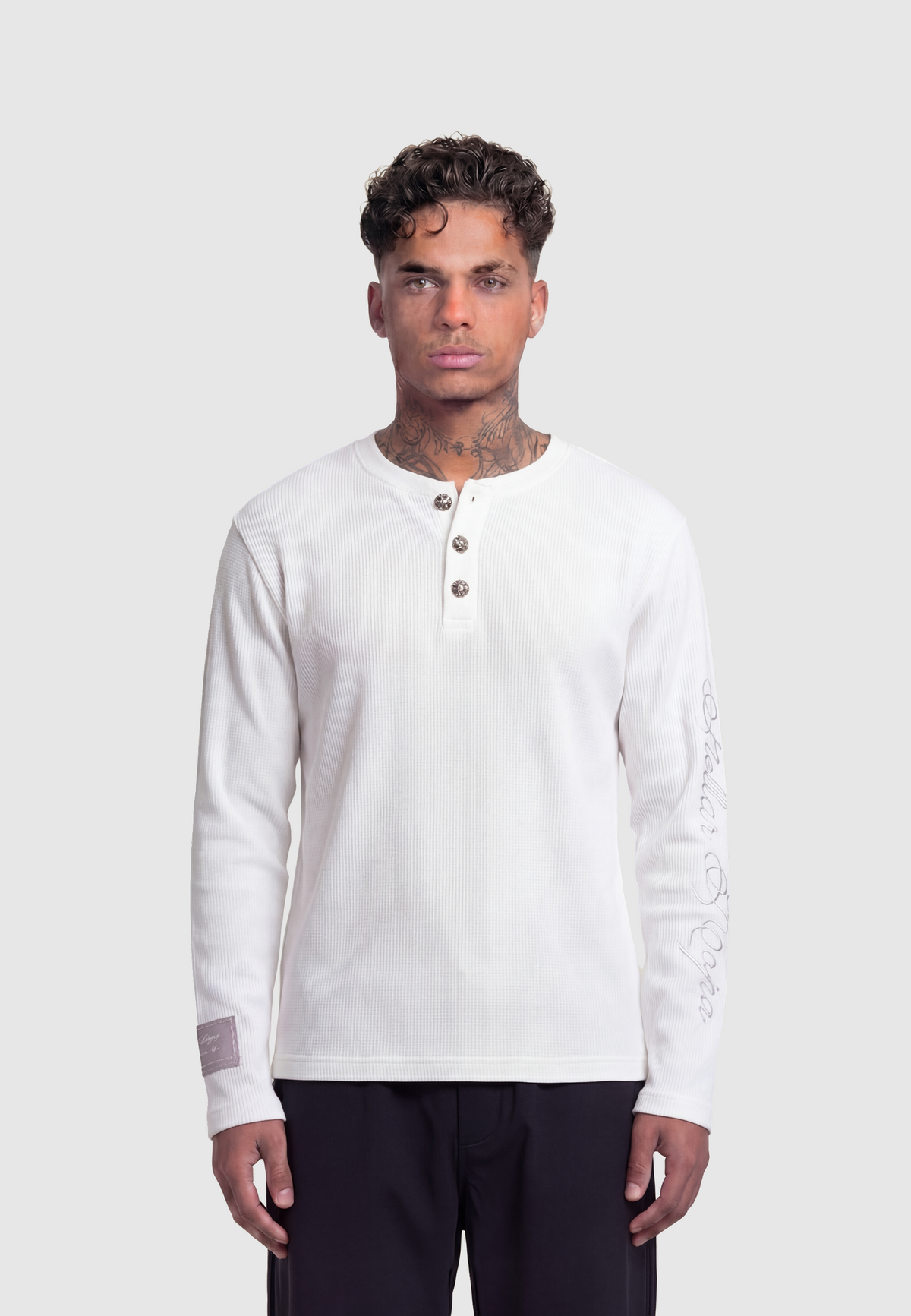 BF Waffle Longsleeve White - model
