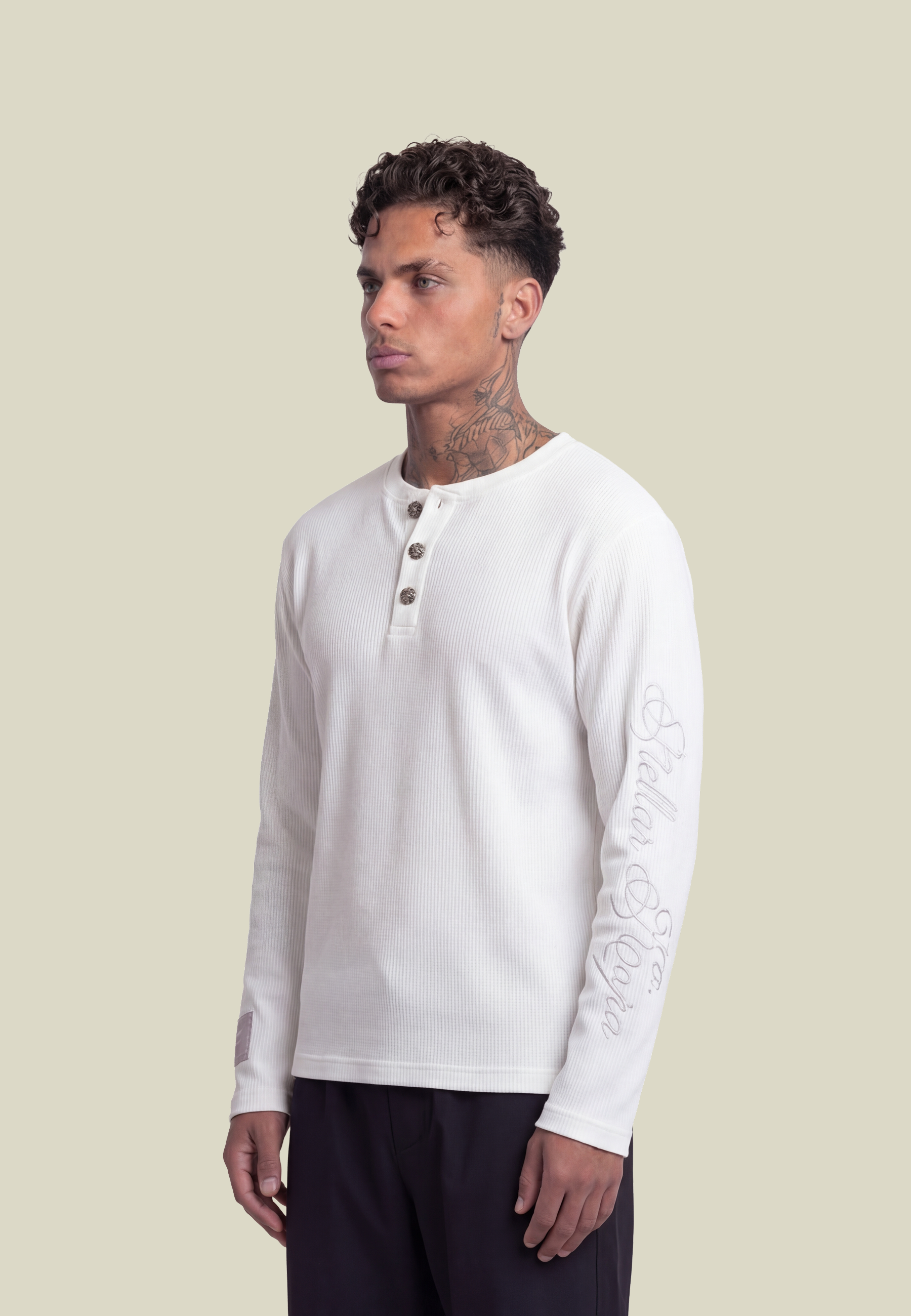 BF Waffle Longsleeve White