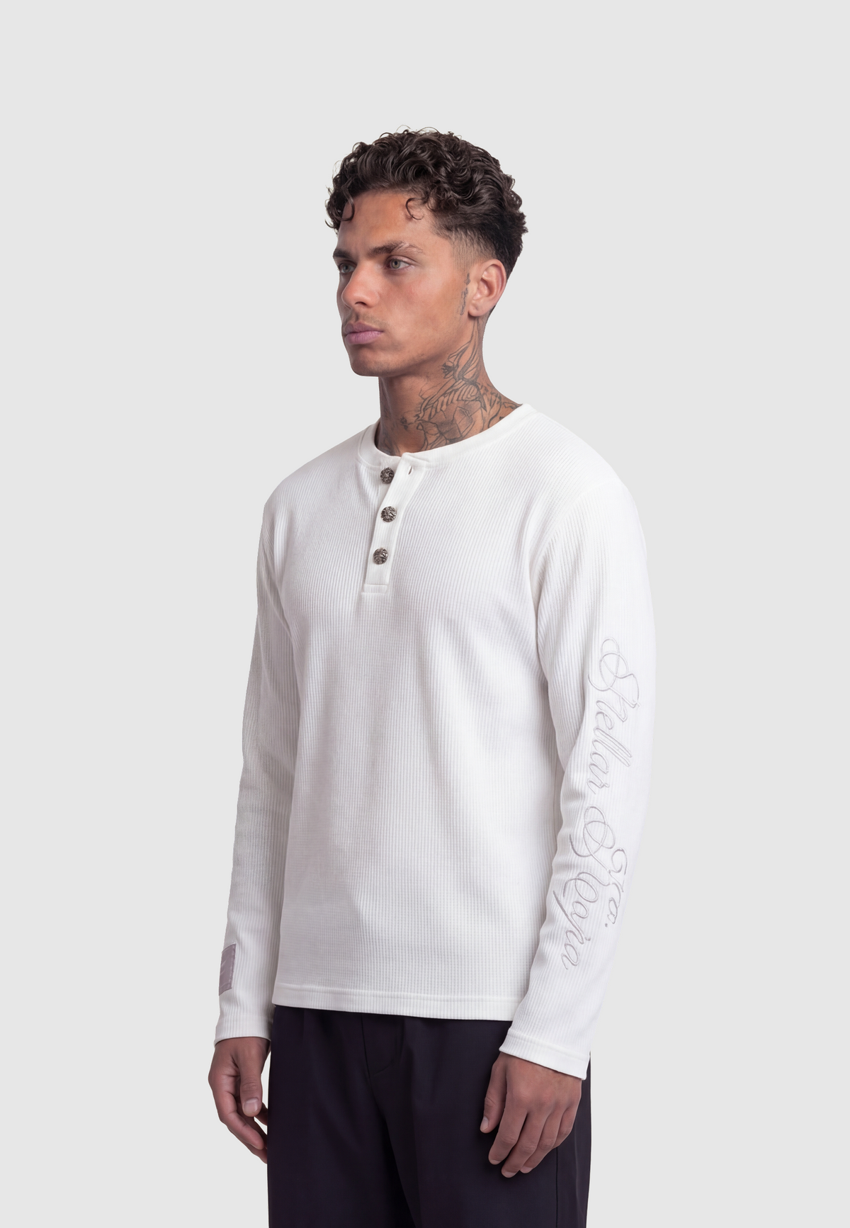 BF Waffle Longsleeve White