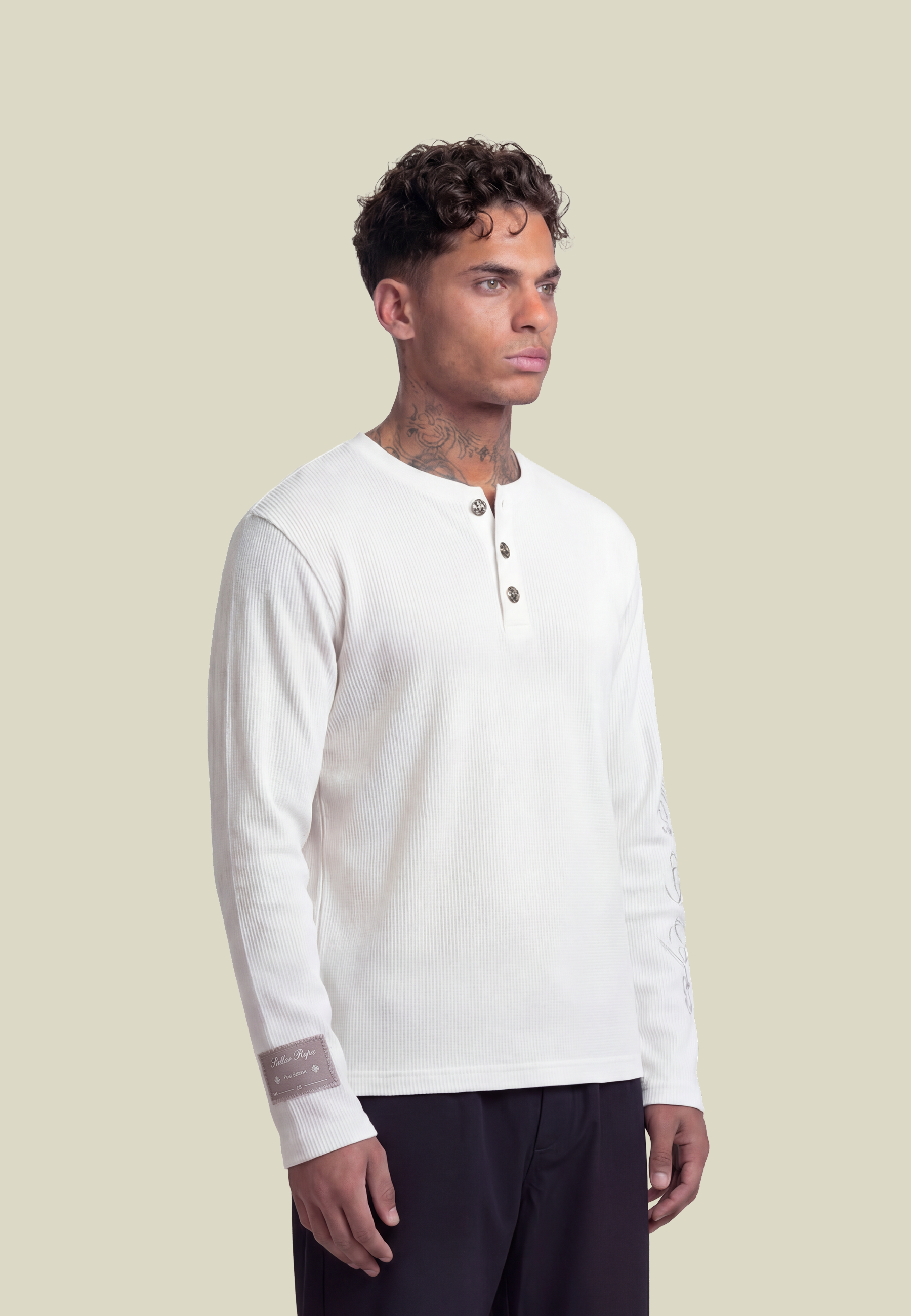 BF Waffle Longsleeve White