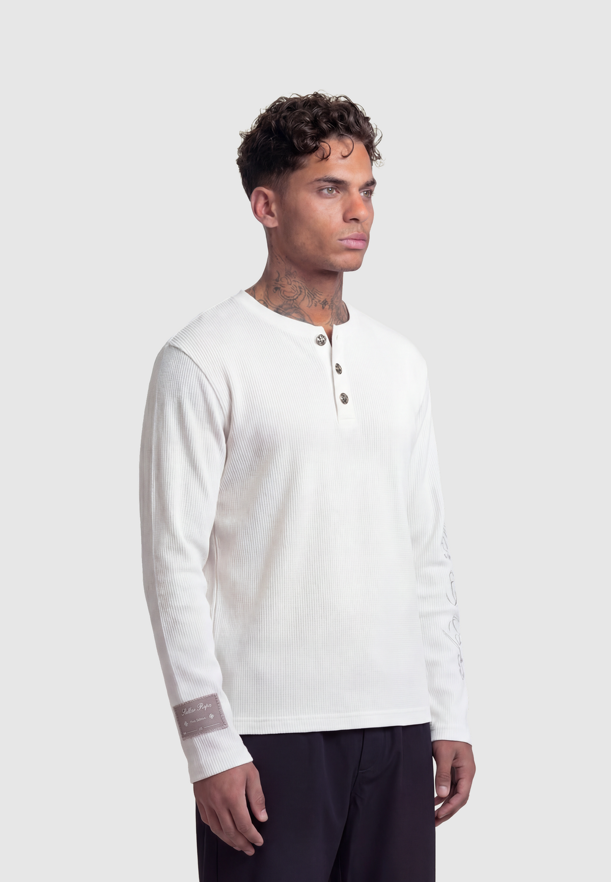 BF Waffle Longsleeve White