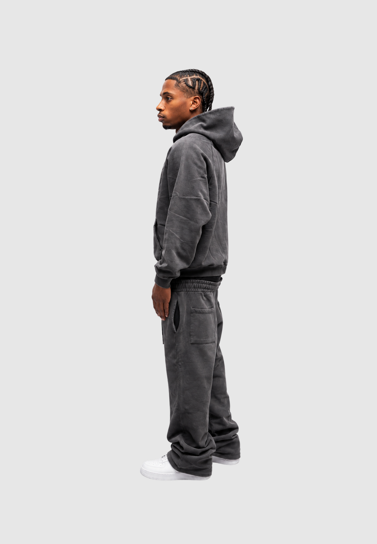 Washed grey jogger - model main